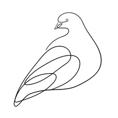 Wall Mural - Dove of peace one line drawing. Pigeon Abstract line art. Minimalistic linear vector