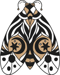 Wall Mural - vintage butterfly magic star wings nature monarch moth boho celestia illustration,