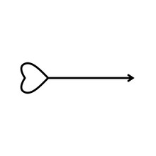 Vector Heart With Arrow Outline