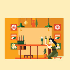 Oktoberfest party with flat vector design