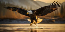 Bald Eagle In Flight, Cinematic Photography