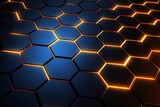 Abstract background with hexagons futuristic geometric 3d metal shape Generative AI