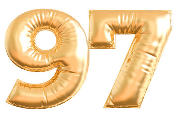 balloon number 97 - gold number