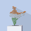 © AJay - Conceptual illustration of citizens forming the shape of India going to the ballot box. Indian election concept