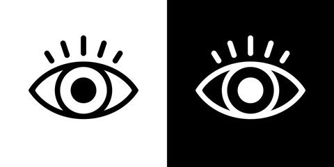 Poster - Eye icon vector in flat style. View, watch sign symbol