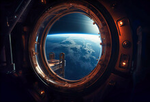 Starry Window View From Spaceship: A Glimpse Into The Beyond