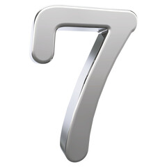 Silver 3D Number 7