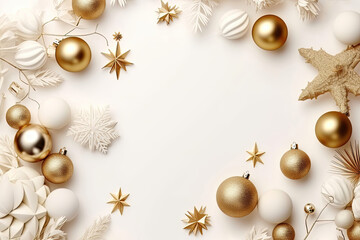 minimal gold and white christmas decoration background