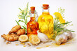 Ginger, garlic and honey. Medicinal natural organic food products for colds.
