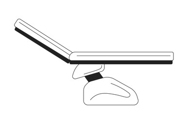 Poster - Hospital bed monochrome flat vector object. Adjustable electric furniture. Editable black and white thin line icon. Simple cartoon clip art spot illustration for web graphic design