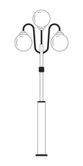 Poster - Lamppost streetlamp flat monochrome isolated vector object. Street light. Editable black and white line art drawing. Streetlight city. Simple outline spot illustration for web graphic design