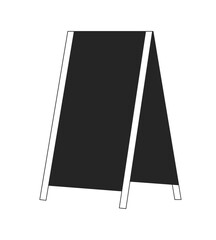 Poster - Sidewalk chalkboard flat monochrome isolated vector object. Cafe sign stand. Menu display. Editable black and white line art drawing. Simple outline spot illustration for web graphic design