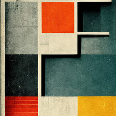 Wall Mural - abstract bauhaus style background. trendy aesthetic bauhaus architecture design