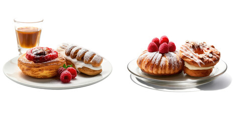 A bakery serving two pastries, Isolated On Transparent, PNG