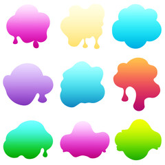 Set of colorful speech bubbles. Quotes frames. remark, mention quotations frame, callout text template. Talk, citation memo or dialog box bubble. Isolated White background. Vector, illustration.