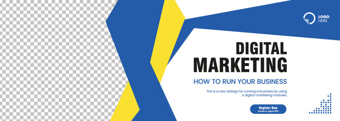 Wall Mural - Yellow and Blue geometric abstract banner design. Modern Yellow, blue abstract vector, illustration banner template design