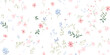Vintage seamless floral pattern. Liberty style background of small pastel colorful flowers. Small flowers scattered over a white background. Vector for printing on surfaces. Abstract flowers.
