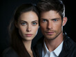 © EwaStudio - Elegant Couple's Portrait on a Dark Background