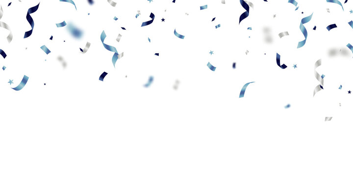 beautiful blue confetti background for celebration party Vector illustration