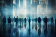 © Natalia Klenova - motion blur image of business professionals, blurred background, business center concept