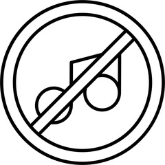 Sticker - No music Icon