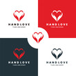 Hand love logo design template vector illustration