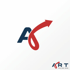 Poster - Logo design graphic concept creative abstract premium vector stock letter initial A font up arrow right. Related to monogram typography fasted purpose