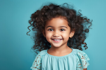 Poster - Cute indian little girl child smiling face