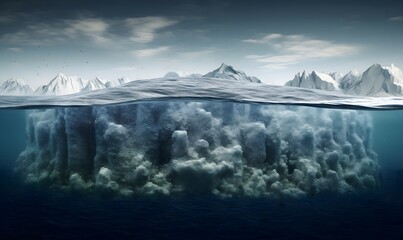 Canvas Print - melting icebergs and glaciers in polar regions