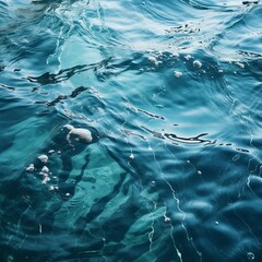 Blue water texture. Generative AI technology.