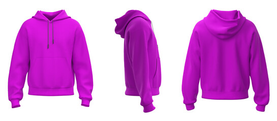 Canvas Print - Hoodie jacket mockup. Pink hoodie