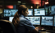 Eyes Everywhere: Officer at Work in Multiscreen 911 Call Center