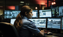 Eyes Everywhere: Officer At Work In Multiscreen 911 Call Center