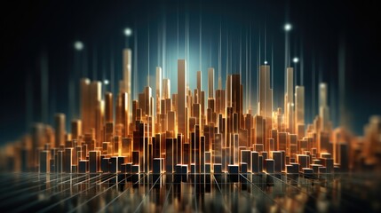 Aufkleber - Global stock market investment, Stock market business graph chart.