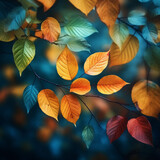 Fototapeta Kwiaty - colorful leaves in autumn.