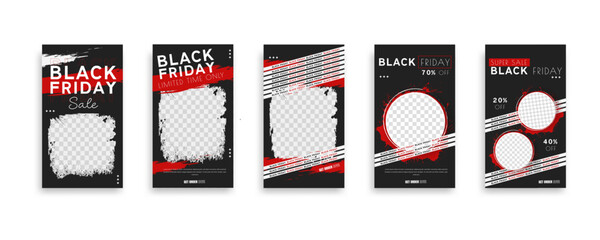 black friday sale social media post story template design. 