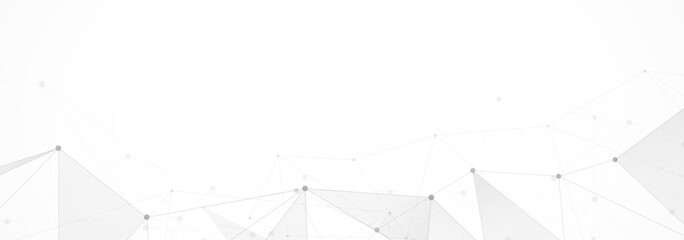 Poster - abstract polygonal background and connecting dots and lines