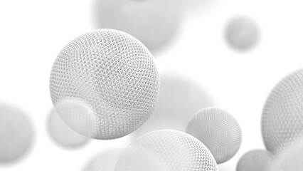 Poster - White spheres, 3d render