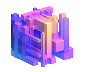 Poster - Abstract geometric structure, 3d render