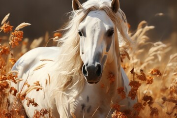  portrait of a  white horse