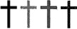 christian cross halftone,scribble,stamp,grunge effect on white background,illustration EPS10.