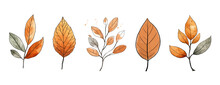 Autumn Leaves Watercolor Vector Illustration