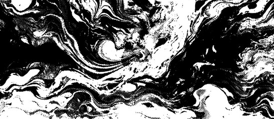 Poster - Dots halftone white and black pattern grunge texture background. Halftone distorted grunge texture. Overlay grunge texture. Distressed effect.