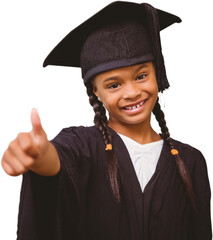 Poster - Digital png photo of african american schoolgirl on transparent background