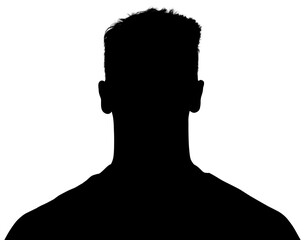 Fototapete - Digital png illustration of silhouette of man's bust on transparent background