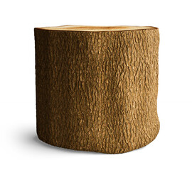 Wall Mural - Wooden podium tree trunk with transparent background in 3d realistic render