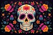 © Tymofii Borysenko - Hand drawn dia de muertos background