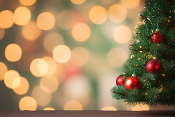 Poster - Christmas ornaments hanging on Christmas tree