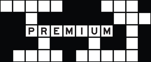 Sticker - Alphabet letter in word premium on crossword puzzle background