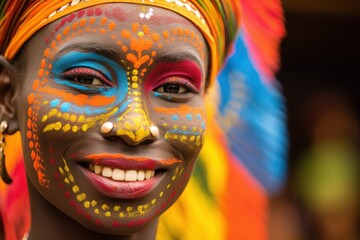 Poster - African girl with paint on her face.
